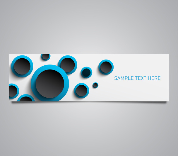 Paper banner with a set of plastic rings, circles pattern background - Vetor, Imagem