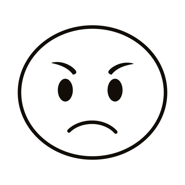 emoji enojado con icono de estilo de línea de cara roja
 - Vector, imagen