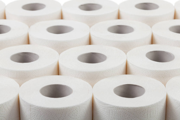 Background from rolls of toilet paper, wallpaper - Foto, Imagen