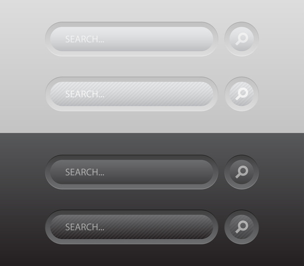 Set of round web search bar form for websites - Vector, Image