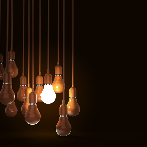 kreatives Ideen- und Führungskonzept mit 3D-Glühbirne - Foto, Bild