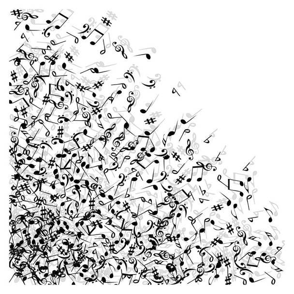 Signos musicales. Fondo moderno con notas. Elemento vectorial para cartel musical - Vector, Imagen