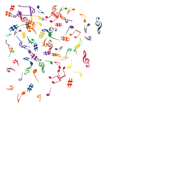 Sinais musicais. Contexto moderno com notas. Elemento vetorial para cartaz musical - Vetor, Imagem