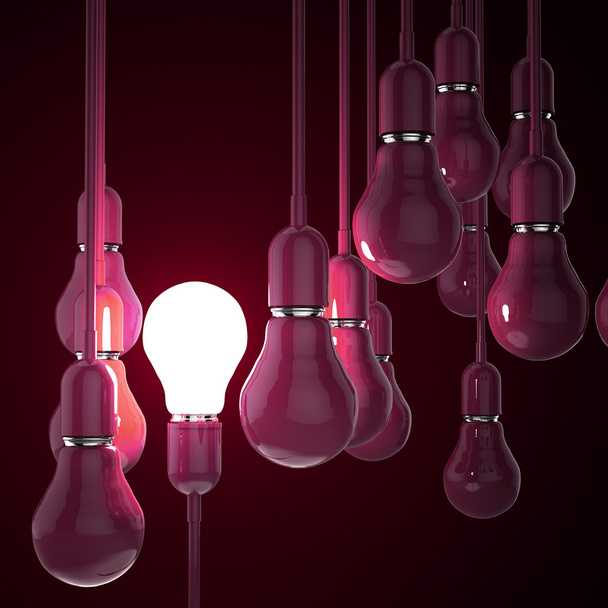 idée créative et concept de leadership avec ampoule 3D
 - Photo, image