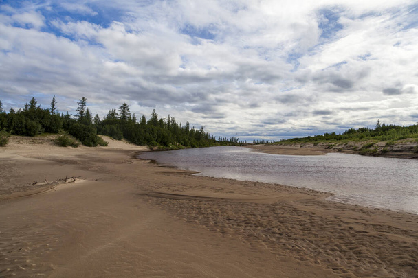 River in the Arctic Circle( in the tundra) - Photo, image
