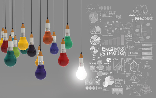 творческий дизайн бизнеса, как карандаш лампочки 3d, как бизнес desi
 - Фото, изображение