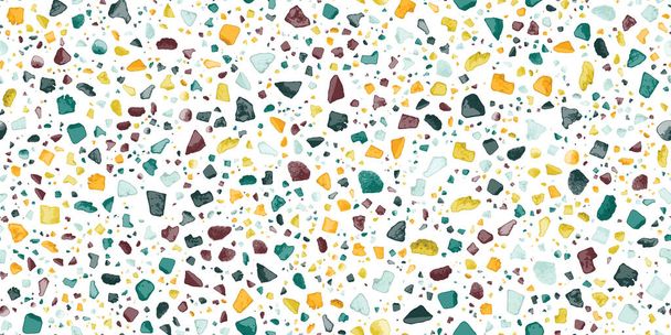 Seamless repeat vector pattern swatch.  Speckled spotty grains elements of different size and color on plain background. - Vector, Image