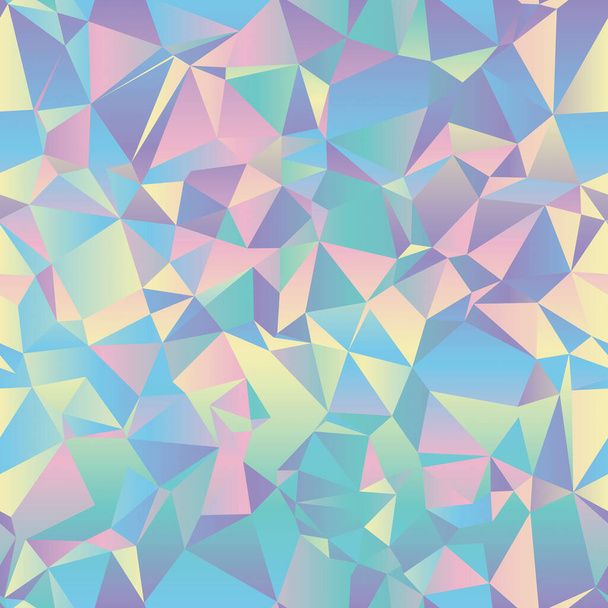 Szalone kolorowe trójkąty Tekstura Płynny powtarzalny wzór wektora w holograficznych kolorach tęczy. Streszczenie, geometryczne, szczegółowe. Przypadkowo. Sztuka twórcza. - Wektor, obraz