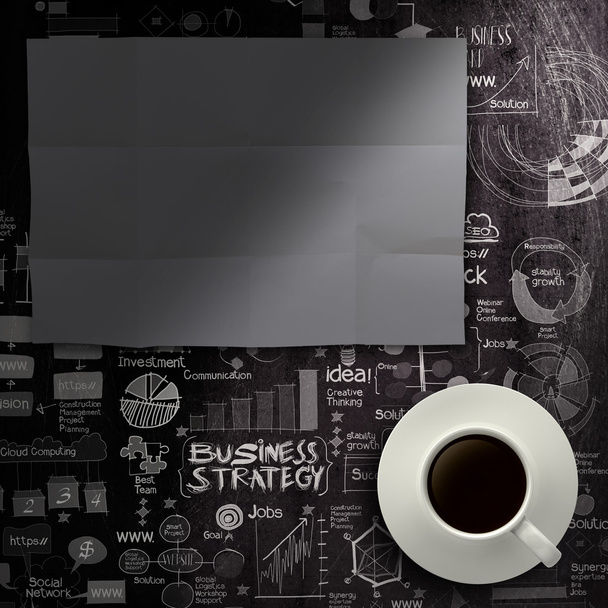 чистый черный лист бумаги ручной работы фон бизнес-стратегии
 - Фото, изображение