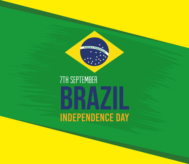 7 сентября, баннер празднования независимости Бразилии, герб украшения - Вектор,изображение