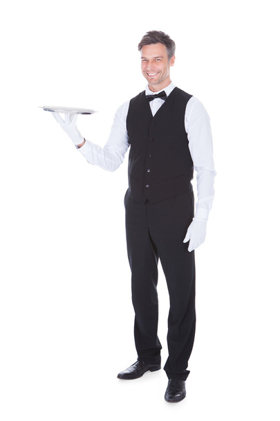 Portrait Of Happy Male Waiter - Foto, Imagen