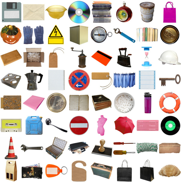 De nombreux objets isolés
 - Photo, image