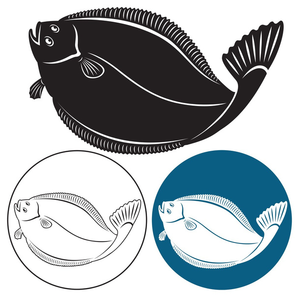The figure shows the fish halibut - Vector, Image