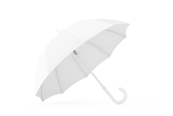 Parapluie Mockup blanc en style argile sur fond blanc. Rendu 3d - Photo, image