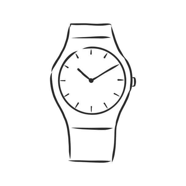 Sketch wrist watch isolated on white background - Vector, afbeelding