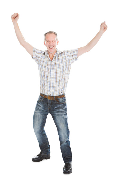 Portrait Of A Excited Mature Man - 写真・画像