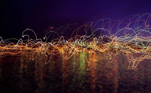 abstract night lights, motion blur effect  - Photo, Image