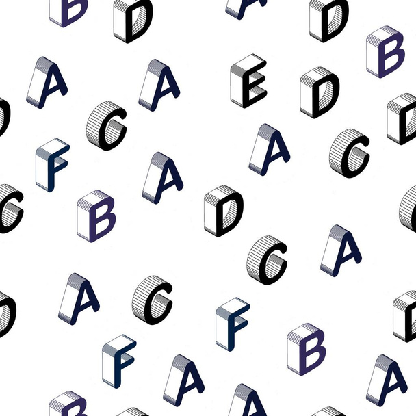 Dark Pink, Blue vector płynne tło z angielskimi symbolami 3D. Kolorowe znaki alfabetu 3D z gradientem na białym tle. Tekstura rolet okiennych, zasłon. - Wektor, obraz
