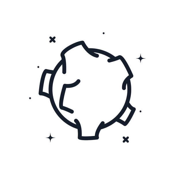 aszteroida vonal stílusú ikon vektor tervezés - Vektor, kép