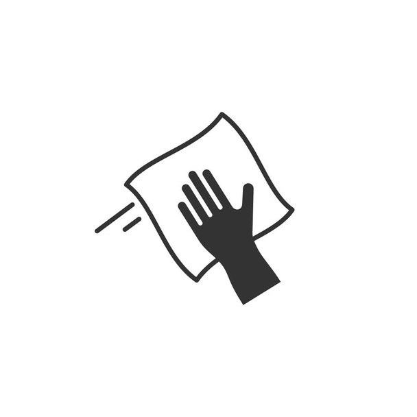 Limpar a mão com um ícone de pano, símbolo isolado do vetor
. - Vetor, Imagem
