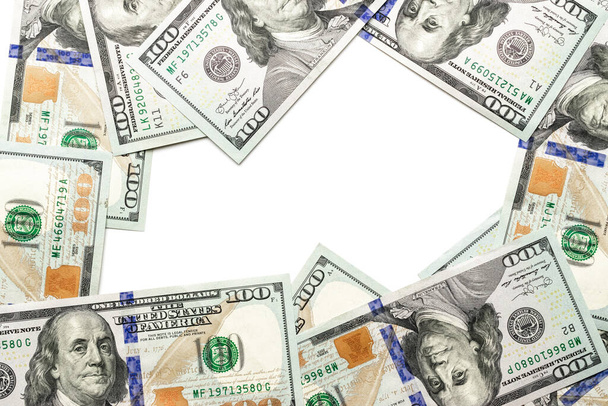 Money isolated on white. American money. Washington American cash, usd background. - Photo, Image