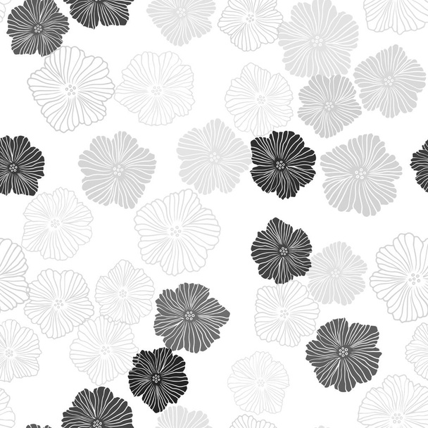 Light Gray vector seamless abstract pattern with flowers. Illustration with colorful abstract doodle flowers. Texture for window blinds, curtains. - Вектор,изображение