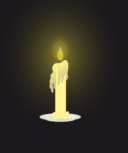 svíčka na tmavém pozadí - Vektor, obrázek