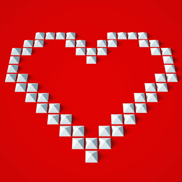 Love hearts Valentines day background , geometric style - Photo, Image