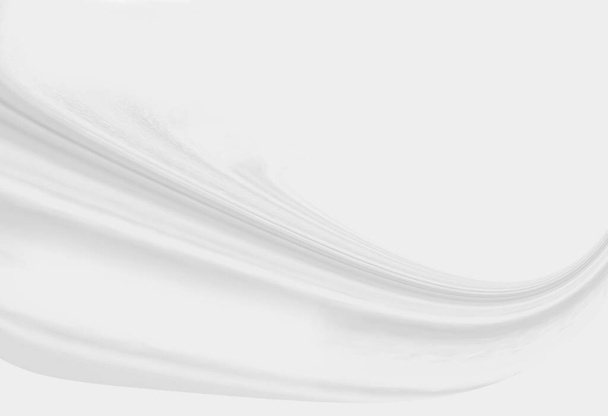 Fondo abstracto blanco de textura de tela blanca con elegante patrón curvo de onda suave en la superficie de la hoja de material textil de tela de satén de seda para la decoración del fondo de pantalla y cualquier deseo
 - Foto, imagen