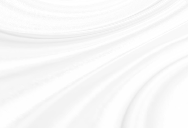 Weißer abstrakter Hintergrund aus weißem Gewebe mit eleganten weichen, wellenförmigen Mustern auf Seidensatin-Gewebe textile Blattoberfläche für Tapetenhintergrund Dekoration und jede desig - Foto, Bild