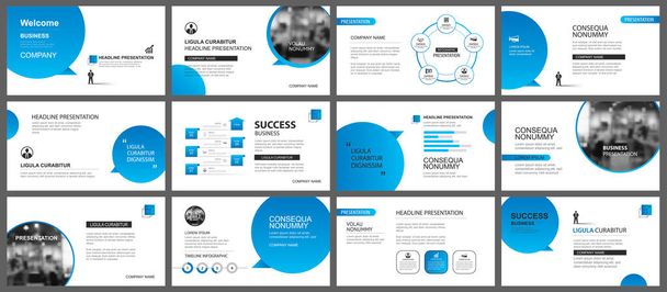 Bemutatás és diavetítés sablont. Design kék gradiens papír beszéd alakú háttér. Használat üzleti éves jelentés, szórólap, marketing, tájékoztató, reklám, prospektus, modern stílus. - Vektor, kép