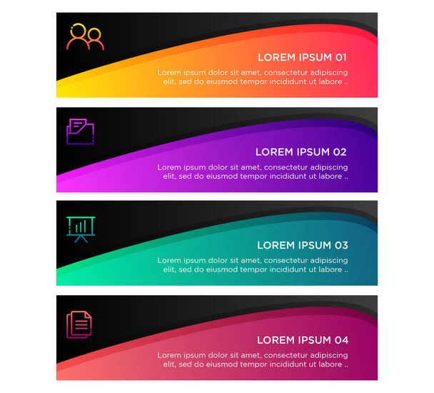 Modello colorato infografica business con 4 passi - Foto, immagini
