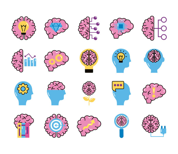 Bündel von Gehirnorgeln setzen Symbole - Vektor, Bild