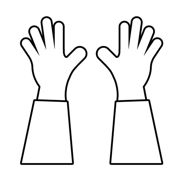 manos humano hasta protestar línea estilo icono
 - Vector, Imagen