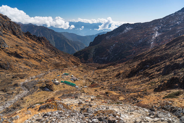 Chatrabuk village, small village in Mera peak summit trail, Himalaya mountain range in Nepal, Asia - Фото, изображение