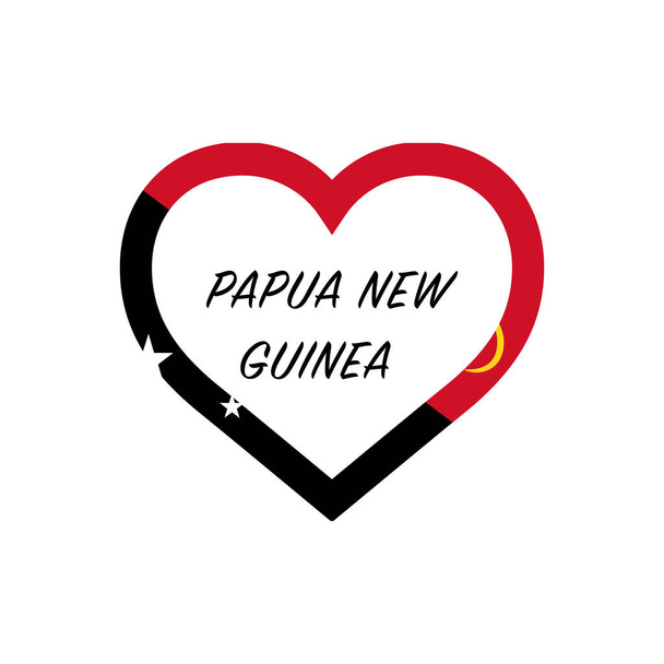 Papouasie nouveau drapeau d'Inde dans le cœur. J'aime mon pays. signe. Illustration vectorielle de stock isolée sur blanc - Vecteur, image