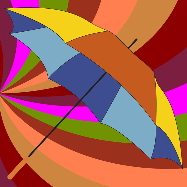 Arte pop guarda-chuva multicolorida. Sem sombra
 - Vetor, Imagem