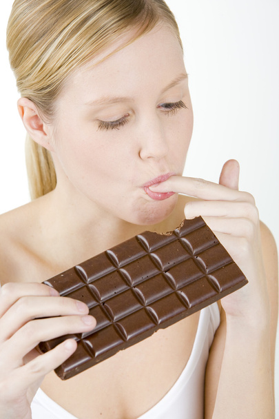 kobieta z czekoladą - Zdjęcie, obraz