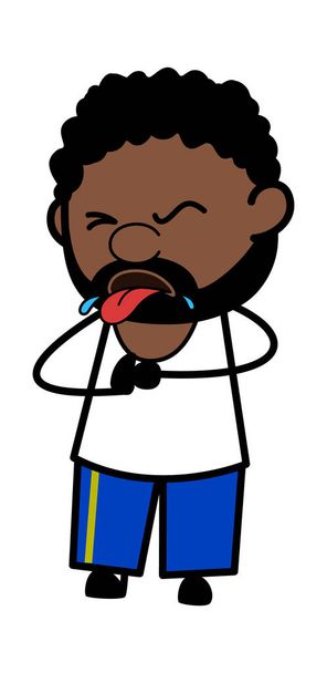 Cartoon Afro-Amerikaanse man stikken - Vector, afbeelding