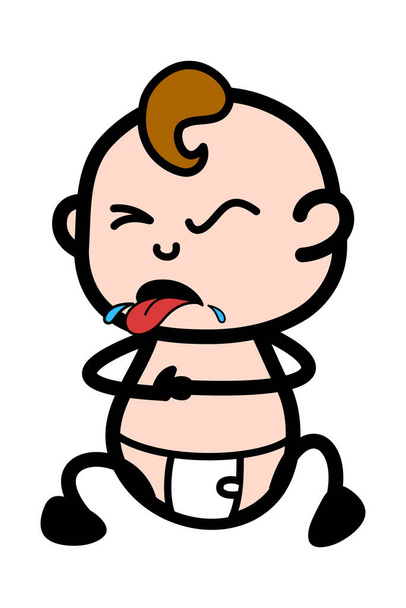 Cartoon Baby Choking Illustration - Vector, Image