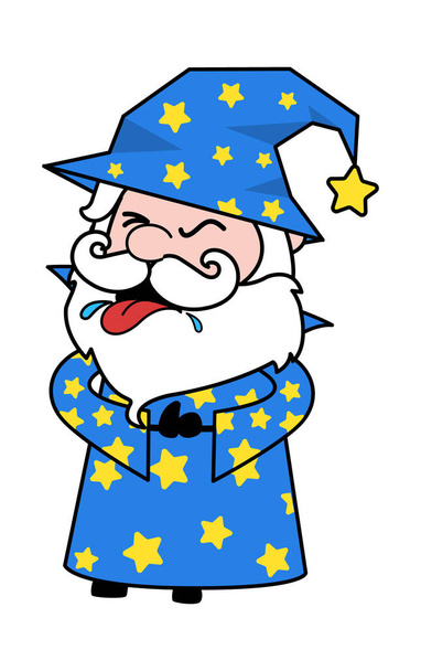 Cartoon Wizard Choking Illustration - Vector, Image