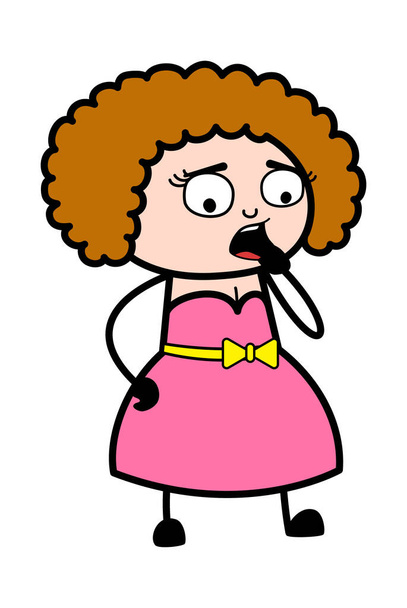 Worried Cartoon Young Lady Thinking - Vector, Image