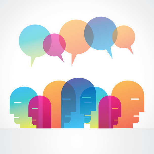 Speech bubble and group of people - Vector, Image