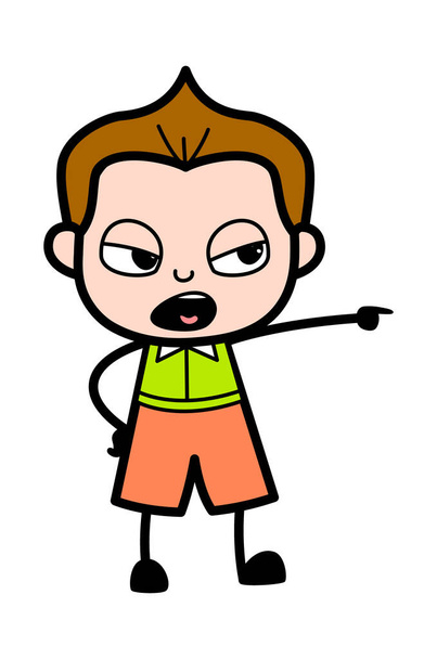 Angry Cartoon Schoolboy Shouting - Vector, Image