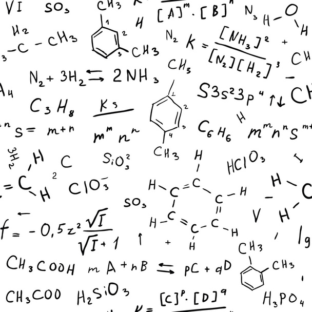 chemie hand tekenen achtergrond - Vector, afbeelding
