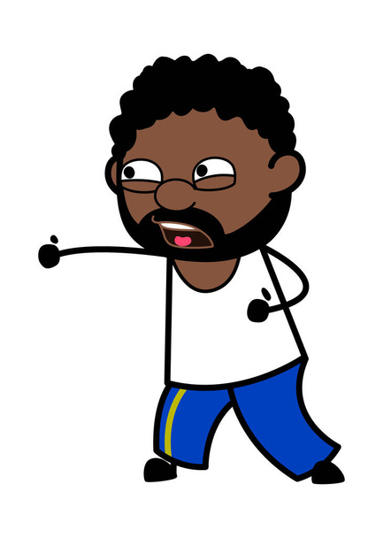 Frustrated Cartoon African American Man yelling - Vector, Image