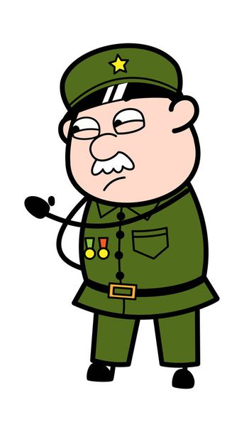 Γελοιογραφία Στρατιωτικός Απειλεί - Διάνυσμα, εικόνα