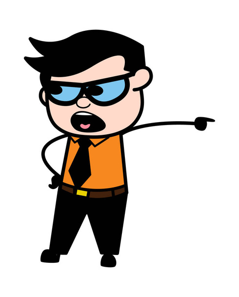 Pointing Businessman Cartoon Illustration - Vector, Image