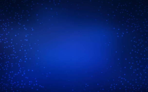 Dark BLUE vector layout with cosmic stars. Blurred decorative design in simple style with galaxy stars. Template for cosmic backgrounds. - Vector, Image