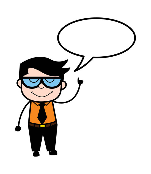 Cartoon Businessman with Speech bbble - Вектор, зображення